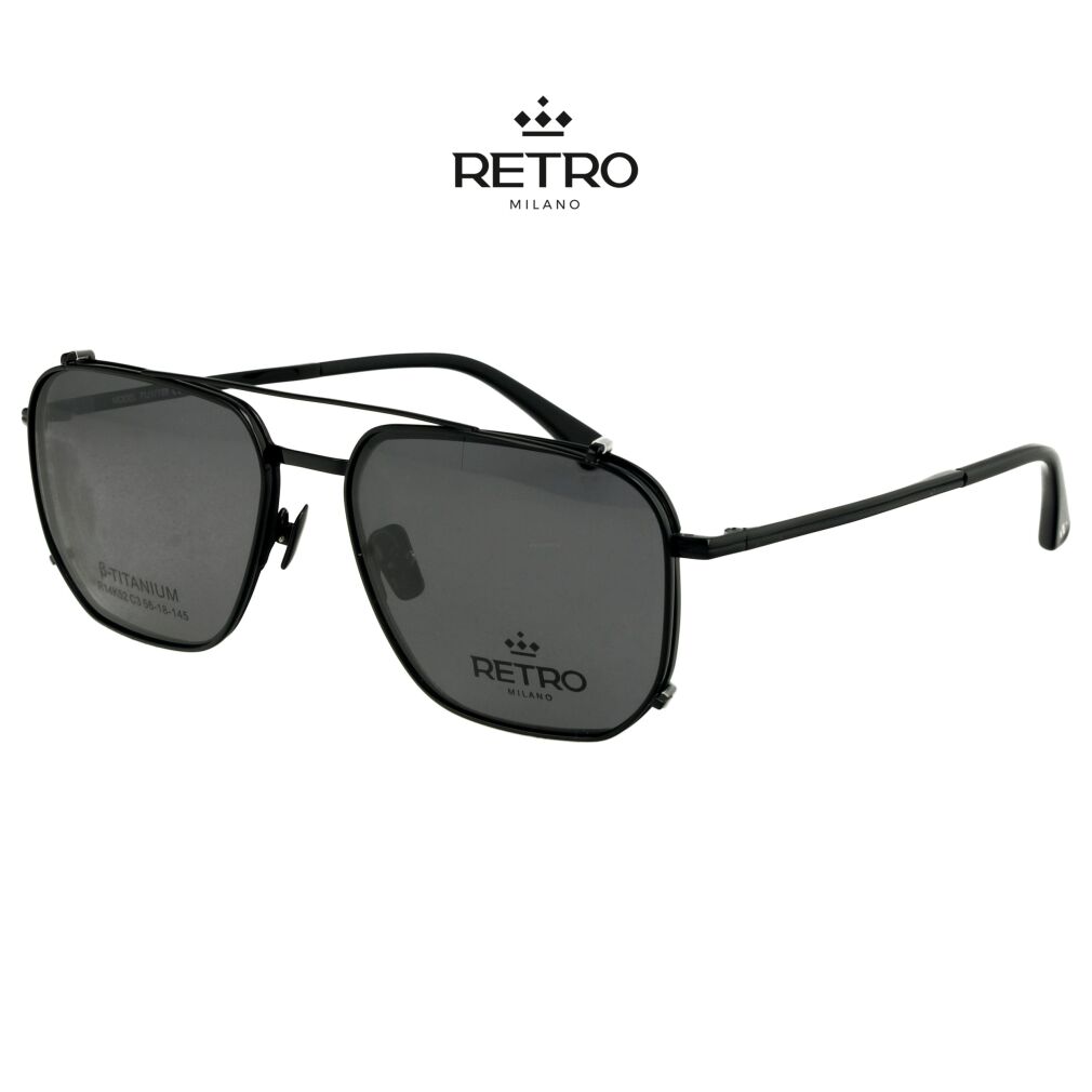 RETRO Milano R14K52 C3 Okulary korkcyjne z nakładką przeciwsłoneczną