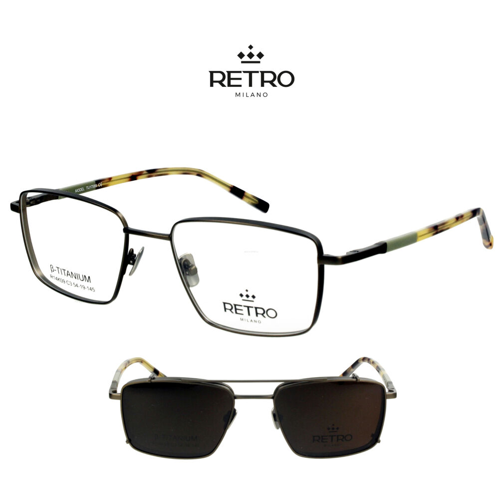 RETRO Milano R14K09 C3 Okulary korekcyjne z nakładką