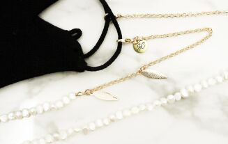 Łańcuszek do okularów Sunny Cords Maseczka ochronna lniana do łańcuszka Bead It - Beige - 3