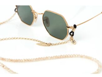 Łańcuszek do okularów Sunny Cords Maseczka ochronna lniana do łańcuszka Bead It - Beige - 5
